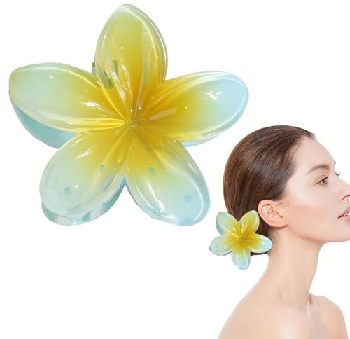 Patifirst Clip per artigli di fiori hawaiani | Pinze per artigli di fiori di hawaiana,Fermagli per capelli con fiori colorati, regali di festa per ragazze e donne per artigliare capelli spessi e