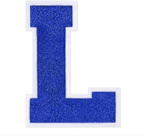 QianSiLi 6.0 Inch Chenille Iron On Letters for Clothes Varsity Letter Patches Embroidered Patch Iron On Patches for Clothing Jacket/Hoodie/Varsity (Blue,L)