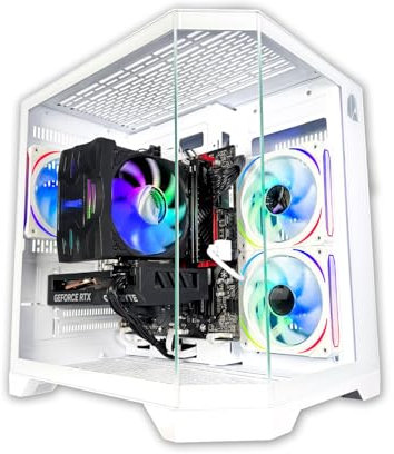 NitroPC - PC Gaming Avanzato Gold (Intel Core i5 12400F 4.40GHz, RTX 3050 8GB, RAM 16GB, M.2 1TB, Windows 11, WiFi) Computer fisso, PC Gamer (Bianco)