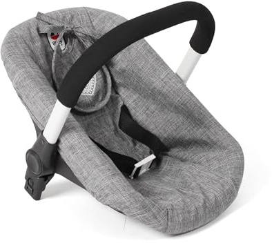 Bayer Chic 2000 - Puppen-Autositz mit Adapter für den Puppenwagen, Puppentrage, Puppenzubehör, Jeans grau