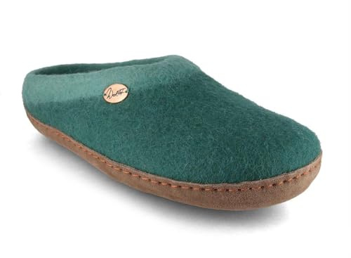 WoolFit Sherpa Filzpantoffeln Hausschuhe mit flexiblem Fußbett & Ledersohle, Gr. 36-48