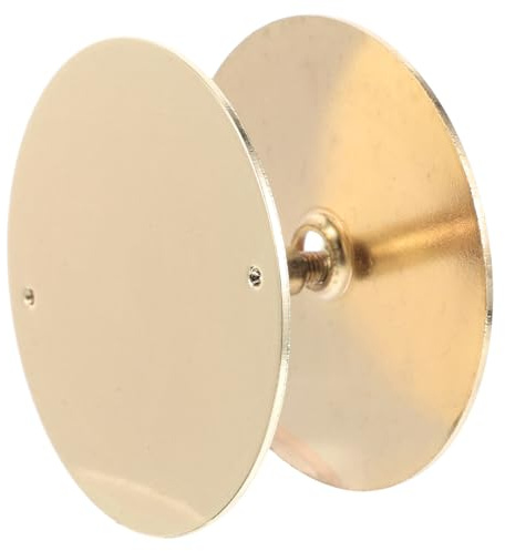Ciieeo Gold Plated Door Hole Cover Plate 2-5/8 Inch with Screws Brass Deadbolt Lock Protector Door Knob Hole Cover Plate for Home Security