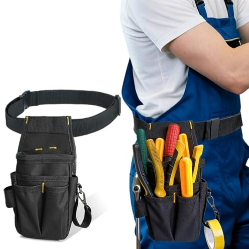 Xromes Tool Belt Pouch Multifunctional Work Belt Bag Garden Belt for Men Women Wear Resistant Electrician Unisex Tool Storage Bag