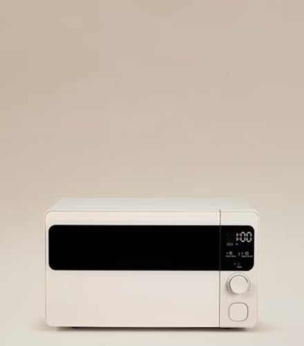 Cream 17L Manual Microwave, Compact Countertop Design with Digital Display