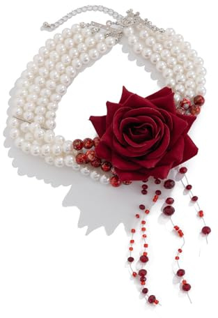 POXZSFX -Red Necklace, Adjustable Necklace Fashionable And Sturdy, Easy Clean, Oxidation-Resistant. For Halloween, Theme