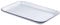 Bandeja esmaltada para servir con borde azul, 38,2 cm x 26,4 cm, color blanco