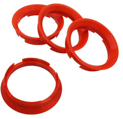 KONIKON 4X Zentrierringe 63,4 x 57,10 mm Rot Felgenringe Adapterringe für Verschiedene Felgen kompatibel mit Audi VW Skoda Seat