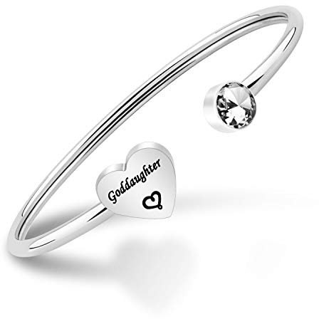 ENSIANTH Godmother Bracelet Baptism Gifts Religious Jewellery Godmother Gifts Bracelet (Goddaughter Silver)