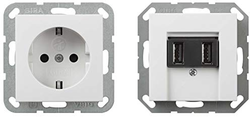 Gira Verkaufspaket SCHUKO rws 241503 SH+USB-Steckd.2fach System 55 Steckdose 4010337033240