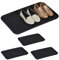 Relaxdays 4 x Schuhabtropfschale groß, mit Profil, für Flur, Schrank, Auto, Schuhwanne gegen Schmutz HBT 3x60x40 cm, schwarz