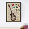 Nacnic Poster Elektrische Gitarre mit Schmetterlinge. Musikblätter mit Hintergrund Definitionen für die Innendekoration. A4-Format