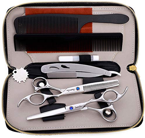 YODZ 6.0 Zoll Frisuren-Scheren-Set, Haarschneideschere Professional Edelstahl Gerade Schere + Effilierschere, Licht Und Sharp, Für Salon, Barbier