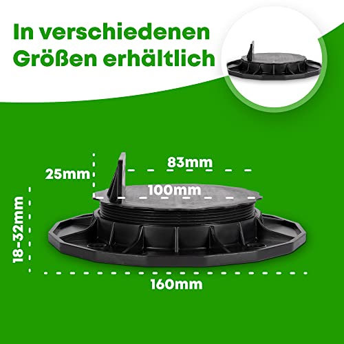 DeToWood Stelzlager 18-145 mm. z.B. für den Terrassenbau, höhenverstellbar (50, 65-145 mm.)