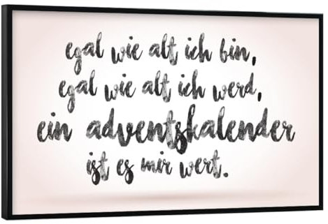 artboxONE Poster mit schwarzem Rahmen 75x50 cm Typografie Adventskalender Vorfreude - Bild adventskalender