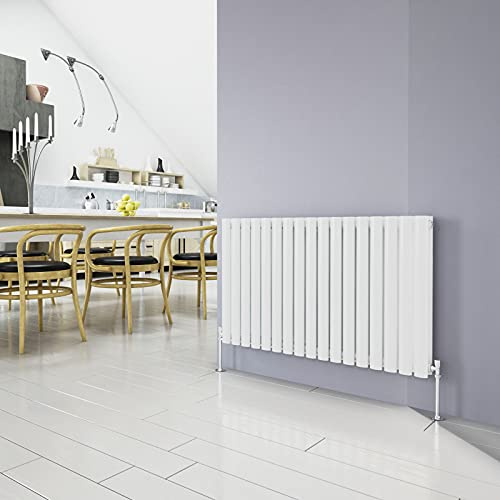 Horizontal Column White Radiator Oval Double Designer Radiator 600x1003mm Central Heating Interior Design