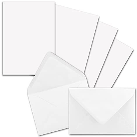 25x Briefpapier-Sets DIN A5 mit C6 Briefumschlägen, Nassklebung - Hochweiß (Weiß) - mattes Schreibpapier mit Kuverts - FarbenFroh by GUSTAV NEUSER
