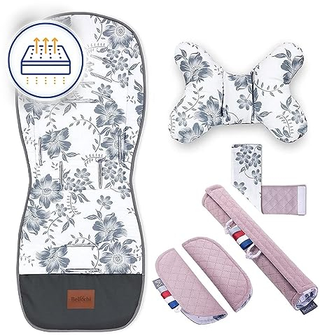 Atmungsaktive Sitzauflage Kinderwagen, Sitzauflage Buggy Sommer - Kinderwagen Zubehör - Universal - Kinderwagen Einlage mit Anti-Schock-Kissen, buggy einlage sommer – Pink Berry