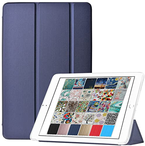 DuraSafe Cases Funda para iPad Pro de 9.7 pulgadas 2016 [PRO 9.7 2016] A1673 A1674 A1675 Smart Trifold ligera suave silicona transparente frontal y trasera - índigo