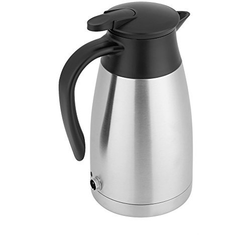 Greensen Bouilloire électrique de Voiture 12 V, Tasse Chauffante de Voiture en Acier Inoxydable, 1000 ML de Voiture de Voyage Portable, Bouilloire Chauffe-Eau pour Thé, Café, Boisson