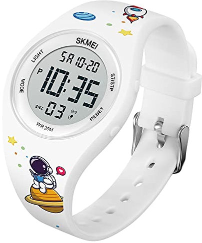Gosasa Montres de sport en silicone pour homme et femme - Style simple et décontracté - Étanche jusqu'à 30 m, Astronaute numérique
