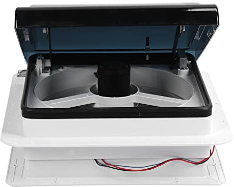 RV Roof Vent Fan with Remote Control - Electric 2-Way Air Ventilation for Motorhomes, Caravans, and Buses - 13.4 x 13.4in