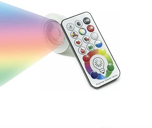 Partenopeautensili® Faretto con portalampada attacco GU10 Led impermeabile IP54 per bagno turco cromoterapia ad incasso (RGB SOLO LAMPADINA, 220V)