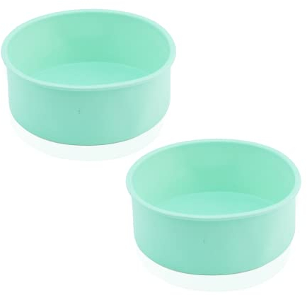 NEUSID Silicone Cake Tins for Baking, 2 Pcs 8 Inch Silicone Cake Moulds Tins, Round Cake Pan, Silicone Baking Tins Baking Molds, Silicone Round Cake Mould Set for Layer Cake Cheesecake