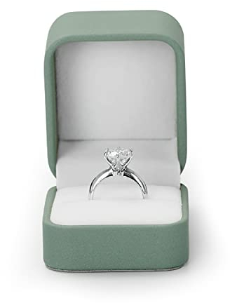 Oirlv Premium Leder Olive Grün Klassisch Ringbox Aufbewahrungsbox Geschenkbox für Hochzeit,Vorschlags Hochzeitstag