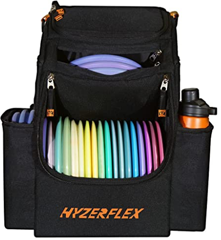 Hyzerflex Allstar Disc Golf-Rucksack | Frisbee Golftasche mit 30+ Disc Kapazität | Pro Qualität Disc Golf Bag Rucksack | Staub- und Wasser abweisend | Tonnen Stauraum (ALLSTAR Space Black)