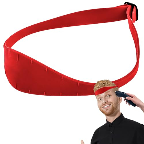 Verstellbare Haarschnitt Band, Neckline Shaving Template and Hair Trimming Stencil, Haarschnittband Silikon, Professionelles Haarschneide Werkzeug für Home Haarschnitte, Friseursalon, Stylist (Rot)