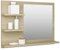 Homgoday Badspiegel mit 3 Ablagen Badezimmerspiegel Spiegelregal Wandspiegel Hängespiegel Badmöbel Spiegel Flurspiegel für Schlafzimmer für Badezimmer Sonoma-Eiche 60x10,5x45 cm Holzwerkstoff