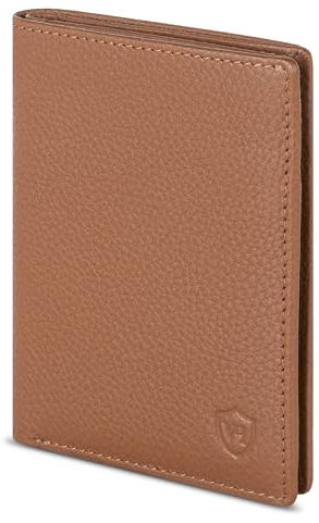 VON HEESEN® Leder Geldbörse Herren & RFID Schutz I Echtleder Geldbeutel für Männer & Damen I Portemonnaie Brieftasche Wallet Portmonee (Cognac-Braun)