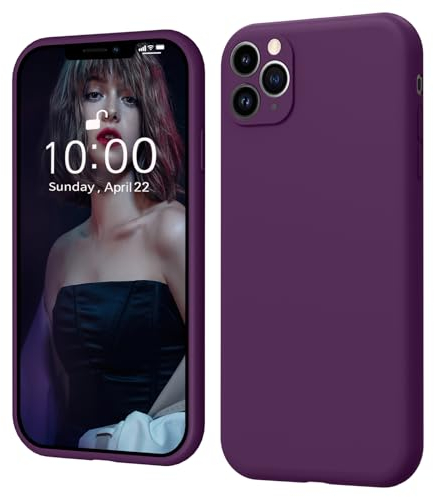 ElestBela iPhone 11 Pro Hülle Silikon Case, Ultra Dünn Slim mit Microfiber, Kratzfeste Rundumschutz Case Schutzhülle für iPhone 11 Pro 5.8'' Dunkel Lila