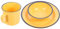 DIXII Dinnerware Sets for 1 Person, Plates and Bowls Sets, Kitchen Dinnerware Set with Plates, Bowls and Mugs