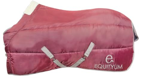 Equityum Iris Decke Box 150 g • 420D, Decke von ausgezeichneter Verarbeitung, nützlich zum Schutz des Pferdes vor Temperaturschwankungen (120 cm, Blau) (135 cm, Blau) (135 cm, Bordeaux)