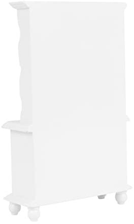 HOOTNEE 1/12 Bücherregal Miniaturmöbel Holzschrank Mit 4 Schubladen 2 Türen Für Miniaturen Zubehör Bausatz Puppenhauseinrichtung