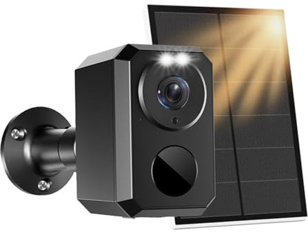 BEENOZO 2K Telecamera Wi-Fi Esterno Batteria Senza Fili, 3MP Videocamera Sorveglianza WIFI con Pannello Solare, Rilevamento Umano PIR, Visione Notturna Colori, Audio a 2 Vie, SD/Cloud, IP66
