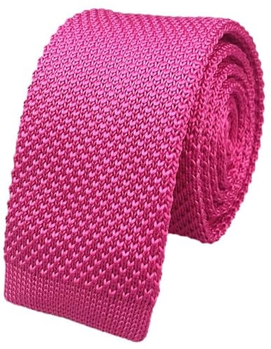 Vinesen Cravate fine en tricot texturé de couleur unie pour homme