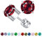 ZOCOYUU Titan Schraube zurück chirurgischen Edelstahl Ohrstecker für Frauen Männer, hypoallergene Birthstone Ohrstecker Double Side 5A Cubic Zirconia Ohrstecker Schmuck 6mm (Januar(Granat))