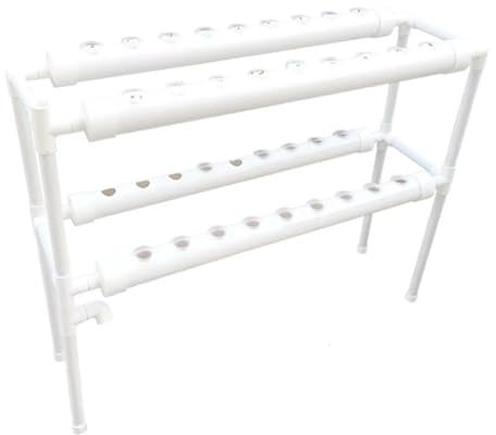 lousriyy 36 Löcher Hydroponik Anzuchtsysteme 4 PVC Rohre Hydroponic Pflanzenanbau System Kit 2 Schichten Hydroponische Erdlose Grow Set, Hydrokulturanlagen für Balkon Garten
