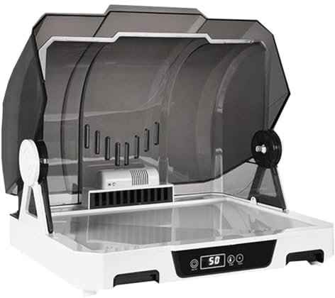 Cabine de pulvérisation pour aérographe avec couvercle anti-poussière et écran – Réglage de la température et du temps – Idéal pour les maquettes de pulvérisation, les arts, les travaux manuels