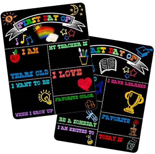 Tafel für den ersten und letzten Schultag,doppelseitiges Schild für den ersten und letzten Schultag,Schulschilder für den ersten und letzten Schultag für Kinder 14x11 Zoll,Back to School Wall Hanging
