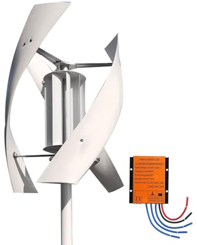 HTIANMM Generatore Eolico da 3000W,12V 24V 48V 220V con 3 Pale Generatore Eolico Verticale Generatore a magneti permanenti Kit turbina eolica per Eolico Ibrido Solare,12V