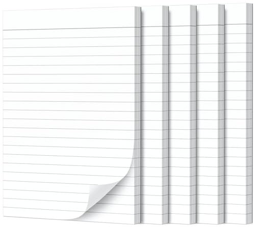 Fantastino® A5 Notizblock Liniert - 5 Stück, 250 Blatt (50 pro Block) 90 g/m² Premium-Papier. Schreibblock mit Linien, kleine Notizblöcke, Notizzettel abreißbar für Büro, Haushalt, Schule, Uni