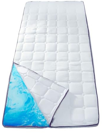 RIBECO GERMANY Matratzentopper Aaron Maxi, Topper 140x200 cm, hochwertiger Matratzentopper aus atmungsaktivem Gelschaum für optimale Druckentlastung, 11cm Höhe, Allergiker geeignet, Made in Germany