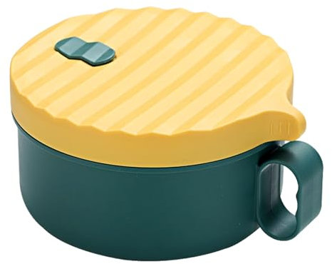 Microwave Ramen Bowl, 1200ML Noodle Bowl with Lid and Chopsticks, Portable Ramen Soup Bowl Cooker Bowl Microwavable Pasta Cooker for Home Office College Dorm Room, BPA Free (Yellow and Green)