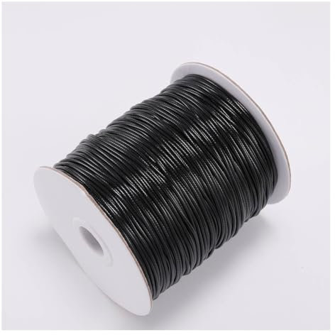 Wisafory Wachsschnur Lederband Lederschnur Leder Seil Lederriemen Lederbänder Bastelschnur für Schmuckherstellung Armbänder Basteln Dekorieren DIY-Projekte Nähen Schwarz 0.5mm x 10M