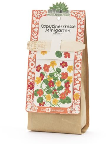 Die Stadtgärtner Kapuzinerkresse Anzuchtset Starter-Komplettset mit Bio-Saatgut Kapuzinerkresse, Anzuchterde & Pflanzgefäß | Perfekt als besonderes Geschenk, Mitgebsel und Aufmerksamkeit