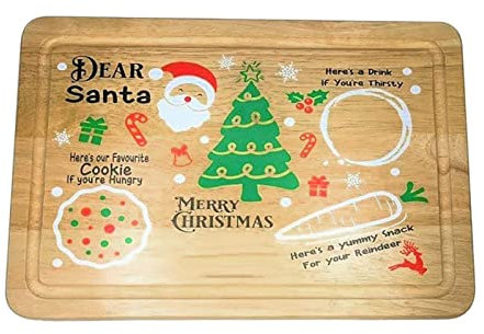 Vassoio in legno per biscotti di Babbo Natale - Tagliere per biscotti di Babbo Natale, Caramelle di Natale, vassoio di Babbo Natale, vassoio in legno, piatti piatti in legno, decorazioni natalizie per
