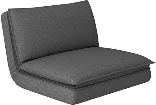 HOMCOM Sofá Cama Plegable 4 en 1 con Aspecto de Lino, sofá Cama tapizado con Capacidad de Carga de hasta 150 kg para Dormitorio, salón, Gris Oscuro